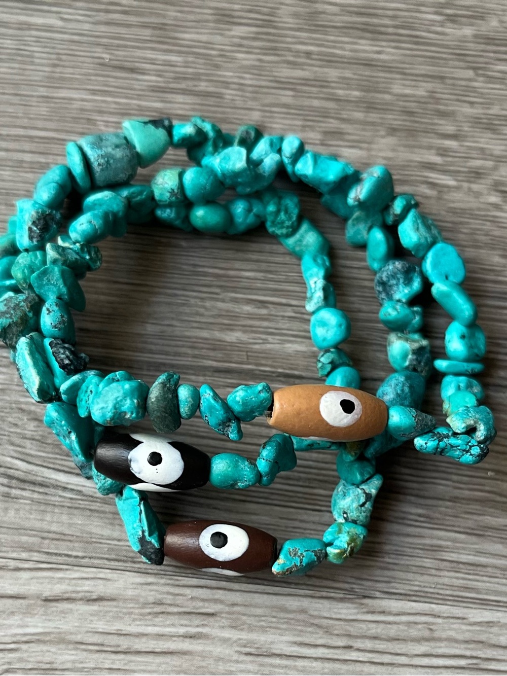 Turquoise Chip Bead Stretch Bracelet Set